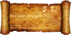 Striker Kristóf névjegykártya